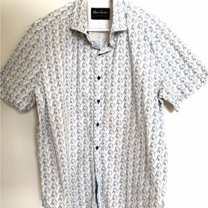 Robert Graham White and Blue Patterned Shirt